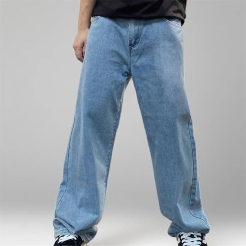 Men's Loose Straight Leg Denim Jeans Casual Wide-Leg Long Pants Streetwear Style2