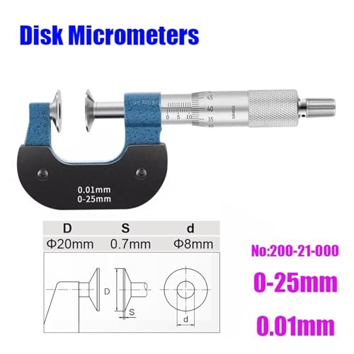 Micrómetro tipo disco externo 0-25mm 0.01mm miniatura 2