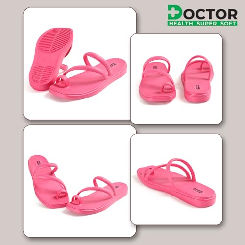 Image of DOCTOR HEALTH SUPER SOFT Premium Women's Trendy Triple Strap EVA Slippers | Soft, Open-Toe, Lightweight Daily Comfort Slides, Open-Toe Slippers for Home & Outdoor