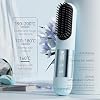 Cordless Hair Straightener Brush for Women, 500 Million Ions & 30s Fast Heating, 4-in-1 Portable Straightening Brush for Travel, Home & Daily Touch-Ups, 3 Temp Settings, LED Display (Sky Blue)