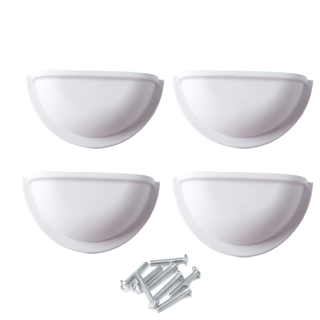 4Pcs 3inch (76mm) Cabinet Cup Pull Handle with Screws,Hole Center White Modern Style Vintage Zinc Alloy Drawer Pull Handles Knobs for Room Cartoon Dresser Cupboard Wardrobe Fancy Handle