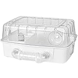 ERoomQ Reptile Houses Hamster Cage, Acrylic Small Animals House Habitat Hutch, Home Pet Shop Box, Super Large Field of View to Observe Pets, 51x36x24cm, White