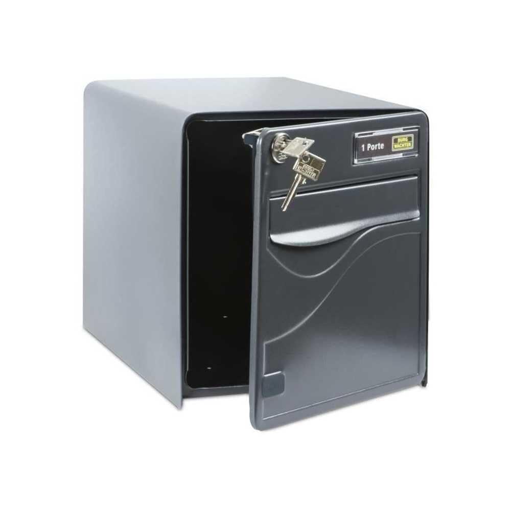 BURG-WÄCHTER Boîte aux Lettres Agréée La Poste, 1 Porte, 525 ANT BALtic, Anthracite, en Acier Galvanisé, Avec Porte à Ouverture Totale et Stop-Courrier (Porte bloquée à 120°)