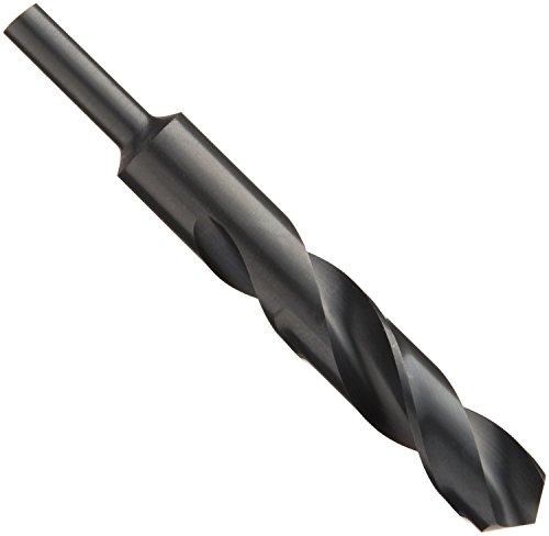 Chicago Latrobe 239 High-Speed Steel Reduced Shank Drill Bit, Black Oxide Finish, Round Shank, 118 Degree Conventional Point, 7/16