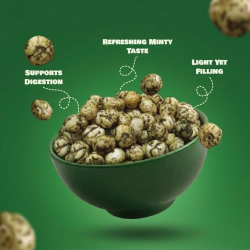 Image of Snacc Makhana, Spicy Roasted Fox Nuts, Protein Rich, Gluten Free, MSG Free, Zero Trans Fat, Zero Sugar, Low Calorie 60 g (Pack of 2, PUDINA)