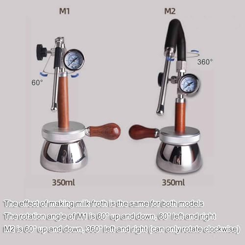 Espumador de leche manual de 350ml con manómetro para café 4
