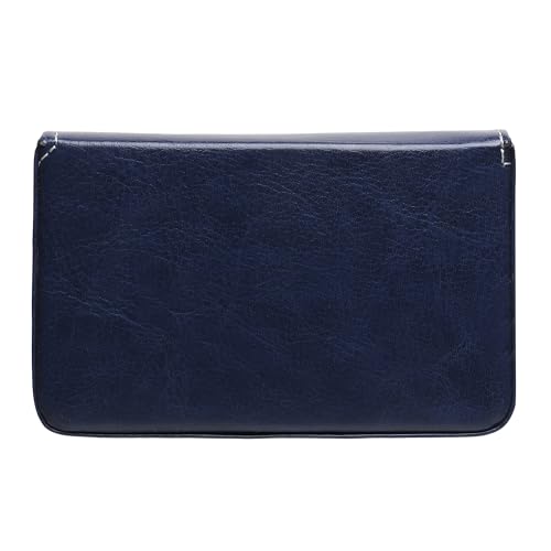 Image of JnD Notebook Card Holder Wallet - Slim, Multi-Functional, Premium Leather, RFID Blocking, Secure Closure, Compact, Durable, Stylish (Blue)