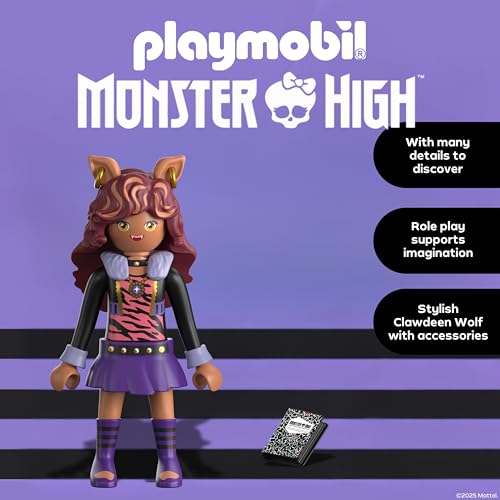 Playmobil | Monster High | Clawdeen Wolf | Ensemble de Figurines pour Halloween & des Histoires de Monstres imaginatives. 71993