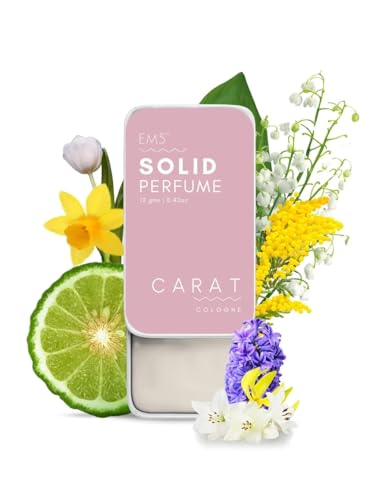 Image of EM5 Solid Perfume | Alcohol Free & Non-Greasy Cologne | Strong & Long Lasting Fragrance | 12g (Carat (Green, Floral, Powdery, Fruity))