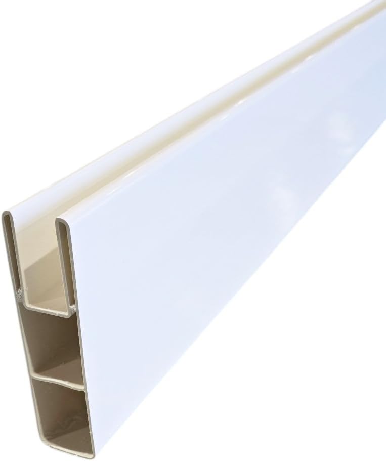 6ft Vinyl Privacy Fence Pocket Rails for Privacy White PVC Panel Parts Vinyl Fence Toppers for Outdoor Pool Ranch Patio - 1-1/2" X5-1/2" X70" (2)