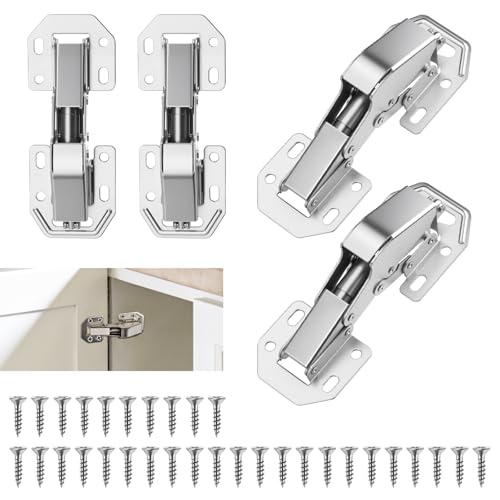 jwtyu Scharniere 4 Stück schrankscharnier 110x43mm topfscharnier mit Schrauben versteckte Küchentürscharniere 90 Grad für Schranktüren Holztür Möbel