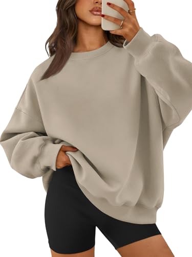 ATHMILE Oversized Sweatshirt for Women Crewneck Fleece Long Sleeve Pullover Hoodies Tops Fall Fashion Outfits Clothes 2026