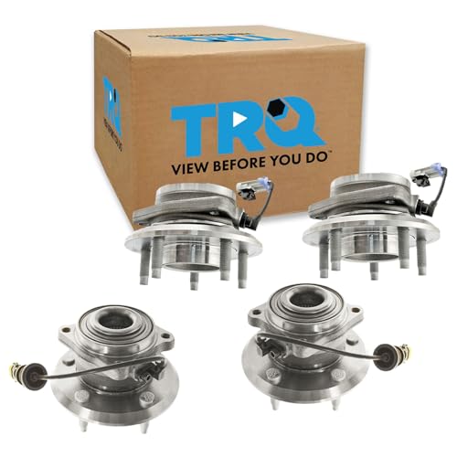 Image of TRQ 2 Piece Front Rear Wheel Bearing & Hub Assembly Set Compatible with 2012-2015 Chevrolet Captiva Sport 2007-2009 Equinox Pontiac Torrent 2008-2010 Saturn Vue Suzuki XL-7
