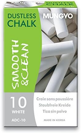 Mungyo Dustless Chalk - White - 10x10 set (100 chalks total)