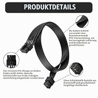 2er Set 8-poliges GPU Stromkabel 60 cm ATX auf PCIe Kabel 8 Pin 6+2 Netzteil, 18AWG flaches modulares Stromkabel kompatibel für Corsair, Thermaltake, PCI Express Kabel GPU Stromkabel PCIe Kabel 8pin – Ansicht 3