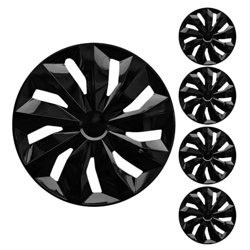 YOLOCKEY 15' Black Wheel Rim Cover Hubcaps Replacement R15 Hub Caps Snap On Universal Wheel Rim Cover ABS Exterior Accessories for Car Trunk SUV Set of 4