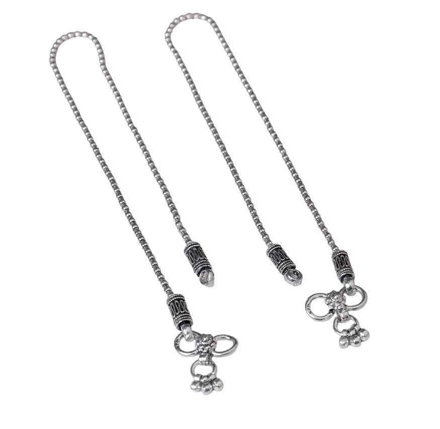 Shyle 925 Sterling Silver Anklet for Women, Moh Fine Everyday Anklet Pair, Well Stamped with 925,Handcrafted Oxidized Indian Silver Payal Pair (B0BTSKKBM5) Amazon Price History, Amazon Price Tracker