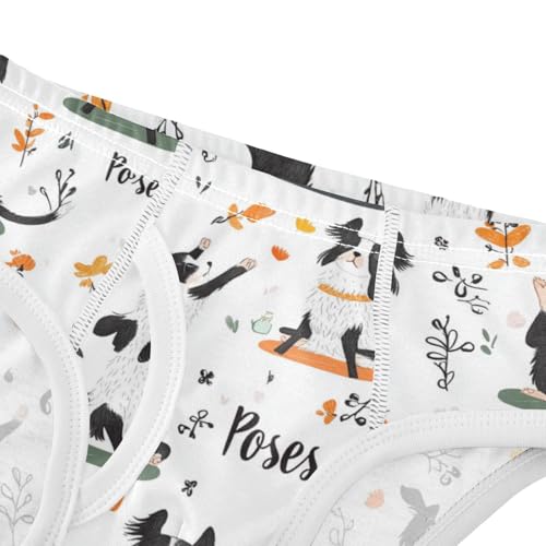 Wusikd Border Collies Doing Yoga Boys' Underwear Cotton Boys Briefs Soft Toddler Underwear 2T4