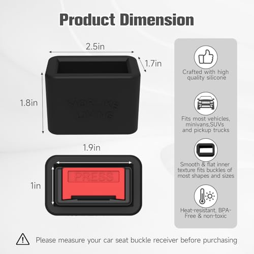 Morlike Silicone Belt Buckle Holder (Black, 2 Pack)