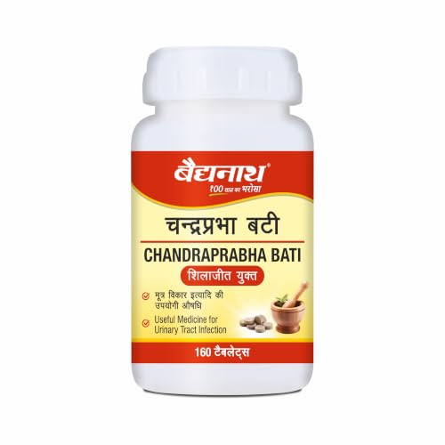 Image of Baidyanath Ayurved Chandraprabha Bati 160 Tab | UTI, Uric Acid & Urinary Health | With Shilajit, Triphala & Guggulu