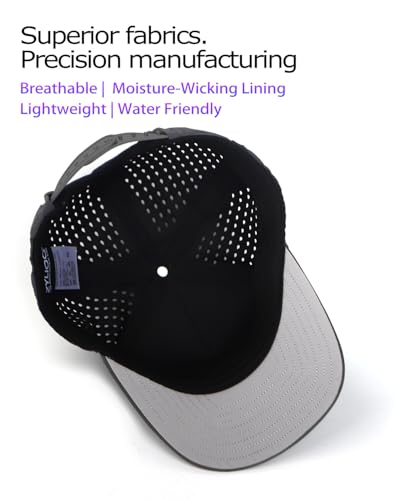 Image of Zylioo XXL Laser Vented Trucker Hat for Big Heads, Flat Bill Cap | Generous 2XL Fit-Airy cutout panels and a straight visor give larger head shapes cooler comfort for sunny rounds.