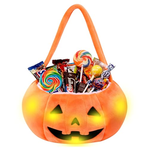 PinkSheep Halloween Trick or Treat Bucket: Light up Candy Bags