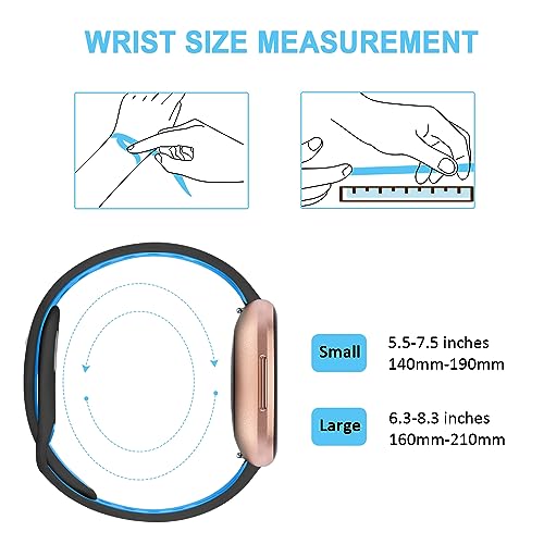 Image of Tobfit Soft Strap Compatible for Fitbit Versa 2 (Watch Not Included), Flexible Premium Silicone Adjustable Watch Band, Sport Replacement Watchstrap for Women Men (L, Black and Blue)