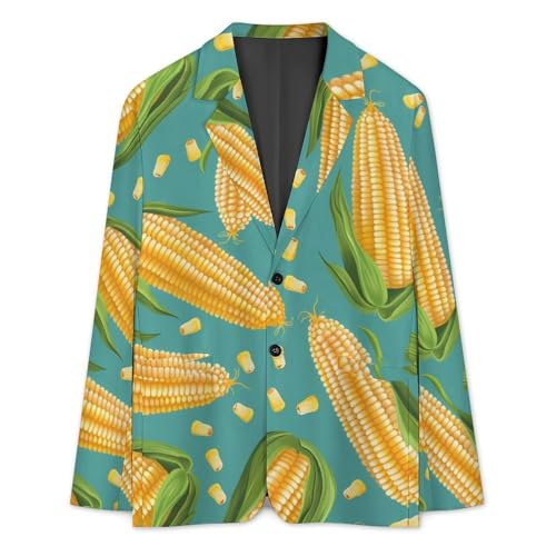 Corn Cob Corn-kernels Casual Suits Jackets for Men Two Buttons Business Coat Wedding Dinner Party2