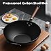Todlabe Nonstick Wok, 13-Inch Carbon Steel Wok Pan with Glass Cover, Woks & Stir-Fry Pans for Induction, Electric, Gas, Halogen, All Stoves