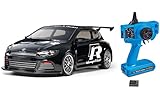 Telaio robusto: il telaio TT-01E estremamente robusto e adatto ai principianti di Tamiya possiede una trazione integrale 4WD e si adatta perfettamente alla VW Scirocco con le sue dimensioni compatte.