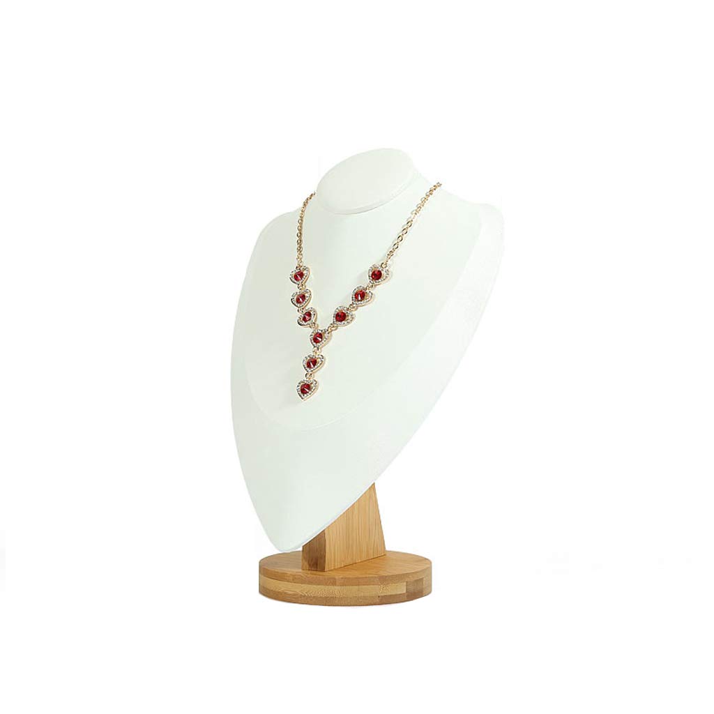 Holibanna Espositore Per Collane In Bambù E Pelle – Cavalletto Portagioie Da Banco – 27 Cm