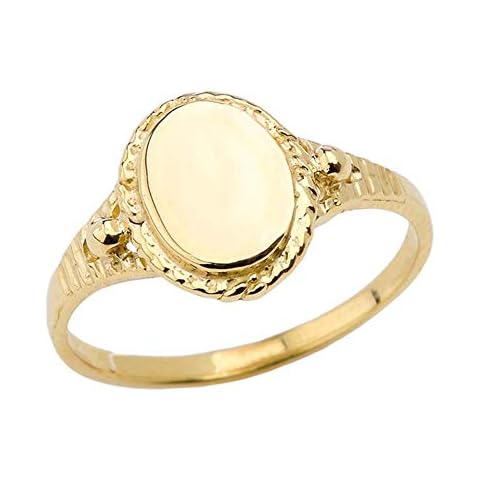 Anillo de sello grabado en oro amarillo de 9 quilates Cover