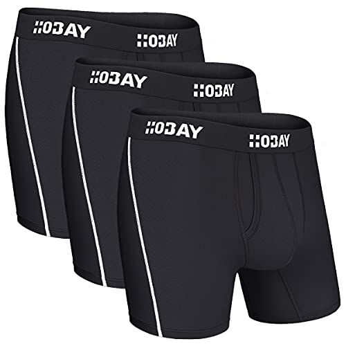Men's Underwear 3 Pack Breathable Mesh Boxer Briefs Open Fly