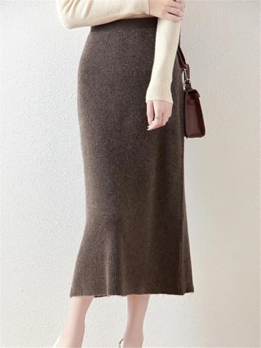 Women's Wool Knitted Skirt Slim Fit Versatile Winter Long Drawstring Skirt2