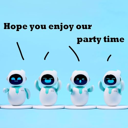 Image of Eilik- A Desktop Companion Robot with Emotional Intelligence, Your Perfect Interactive Companion at Home or Workspace. Cute Robot Pets, Unique Gift for Kids, Girls & Boys (White Blue)