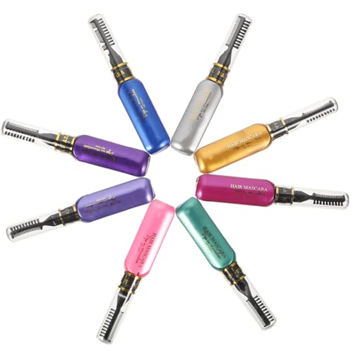 FRCOLOR 8 Piezas Peine Tiza para Tinte Temporal de Cabello Crema Color Pelo de Secado Rápido para Mujeres Cera de Color Temporal para Cabello Oscuro Seguro para Piel y Fácil de Lavar