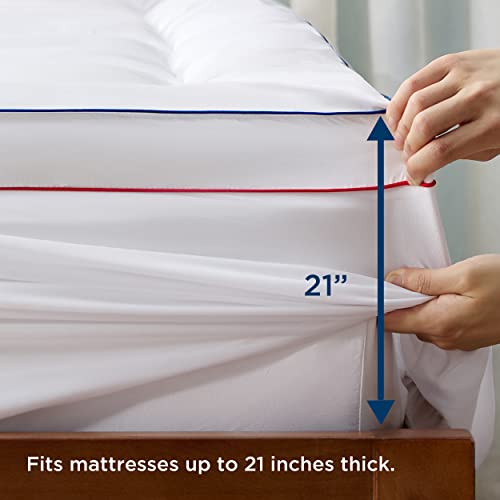 Bedsure Cobertura de colchão tamanho completo – Capa de colchão extra grossa refrescante com bolso p