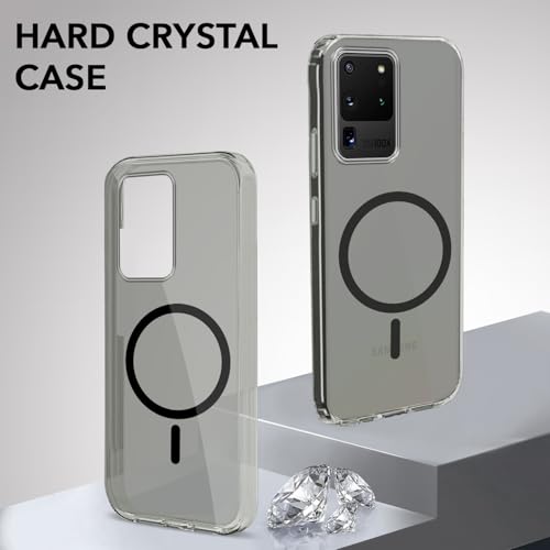 Image of Jkobi Lifetime Anti-Yellow MagSafe Compatible Clear Back Cover Case for Samsung Galaxy S20 Ultra (Sleek Hard Crystal | Shockproof and Camera Protection)