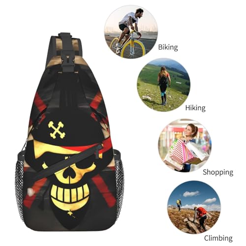 Morrales de un solo tirante con diseño bandera pirata miniatura 6