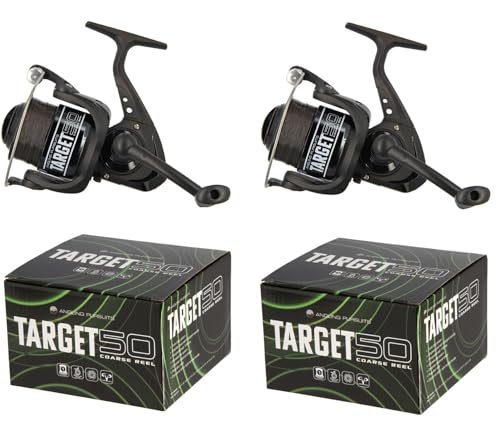 2 Stück Allroundrolle Angelrolle Spinnrolle mit Frontbremse Target 50
