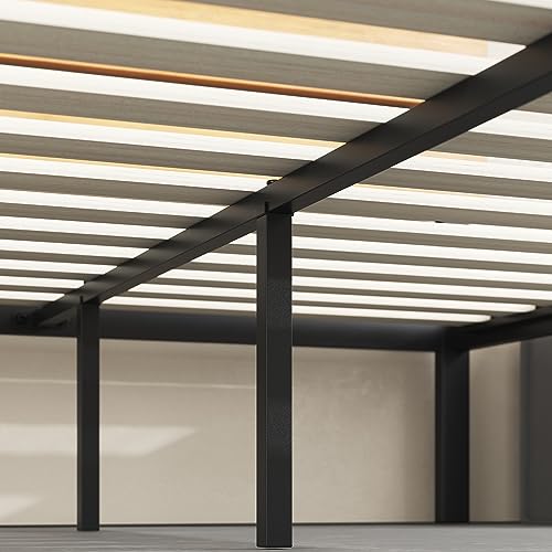 ZINUS Paul Metal and Wood Platform Bed Frame / No Box Spring Needed / Wood Slat Support / Easy Assembly, Twin