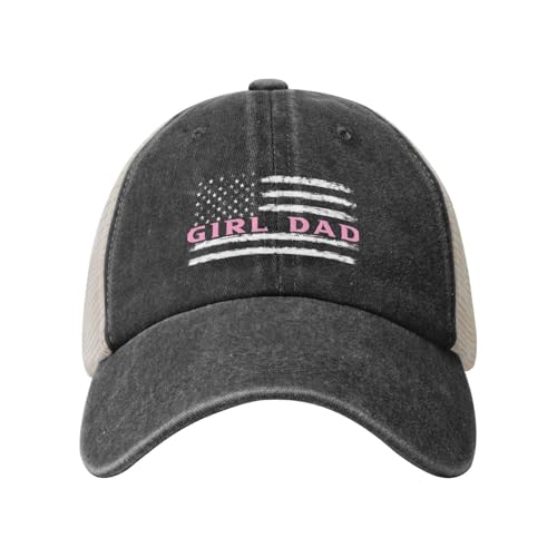 kangweida Girl Dad Outnumbered Outdoor Adventure Essential: Cowboy Mesh Baseball Cap Black