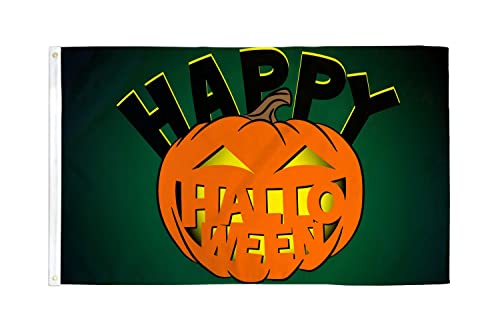 AZ FLAG, Happy Halloween Pumpkin Flag, 3x5 Ft, 100D Polyester Halloween Night Banner with Two Metal Grommets, Fade Resistant