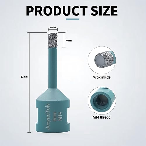 JeeynoTols Dry Diamond Core Drill Bit 2pcs 6mm - Image 4