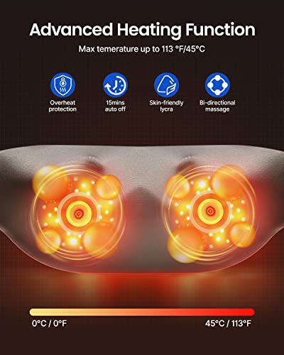 RENPHO Nackenmassagegerät mit Wärme und Verstellbaren Armschlaufe, Shiatsu Massagegerät mit 3D-Tiefengewebsmassage, Entspannung im Nacken, Rücken, Schulter, Hüfte und Beine - Image 6