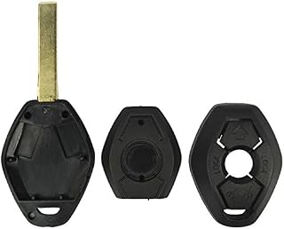 qualitykeylessplus Replacement Remote Head Key 3 Button Case and Pad for BMW FCC