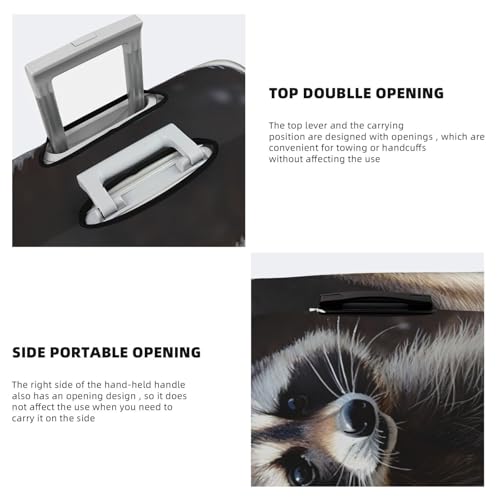Travel Luggage Covers For Suitcase, Raccoon Elastic Suitcase Protector Washable Anti-Scratch Suitcase Baggage Cover Luggage Protector Fits 18-32 Inch Luggage4