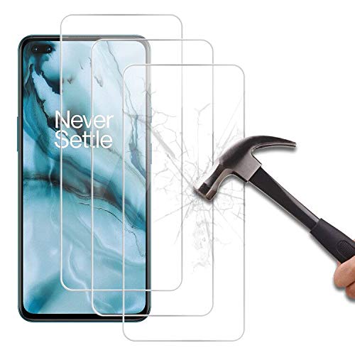 Reshias Tres Protector de Pantalla para OnePlus Nord,Duro Transparente 9H Dureza Alta Definicion Cristal Templado Película para OnePlus Nord (6,44 Pulgadas)