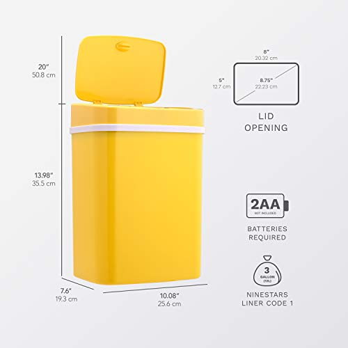 Ninestars DZT-12-5YL Bedroom Or Bathroom Automatic Touchless Infrared Motion Sensor Trash Can thumb #4