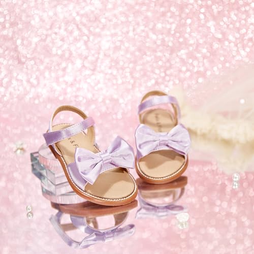 Image of Felix & Flora Toddler Girl Sandals - Little Girl Easter Dress Shoes Lightweight Open Toe Beach Holiday Flats